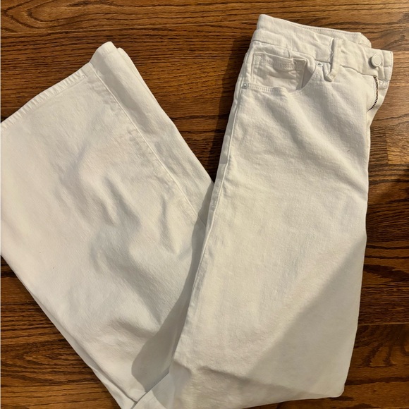 Good American Good Waist High Rise Wide Leg Palazzo Jeans in White Sz 8/29 - Picture 9 of 11